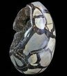 Polished Septarian Geode Sculpture - Black Crystals #73138-2